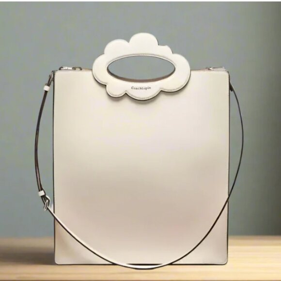 Coach Coachtopia Cloud Handle Tote CT383 Off White Leather Slim Crossbody Bag - Picture 1 of 9